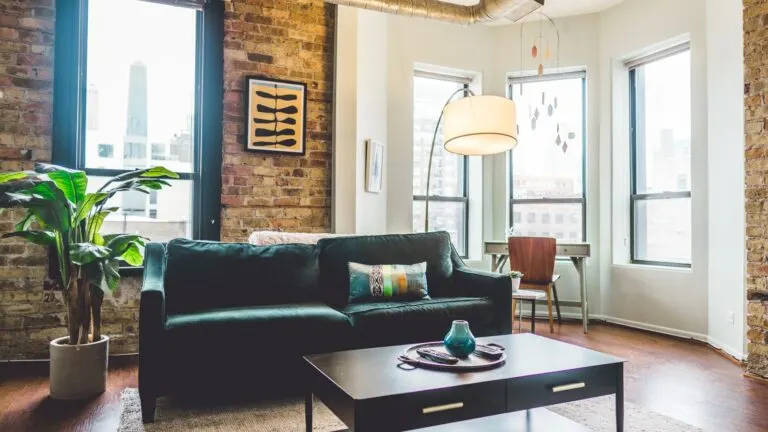 Living room refresh with fireplace and built-in shelving